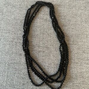Black beaded wrap necklace